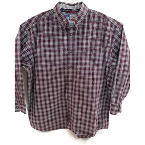 George Strait Wrangler Shirt Mens 3XL Red Plaid Cowboy Cut Button Front Western